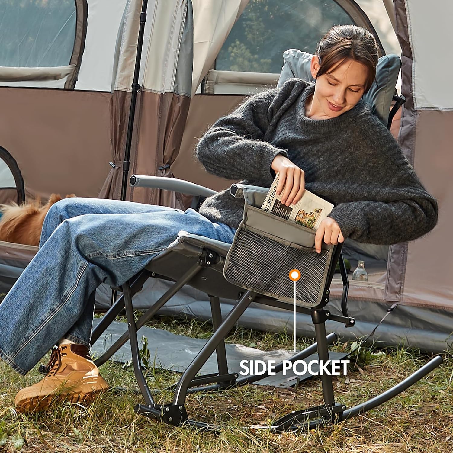 Portal Thick Padded Folding Rocking Chair