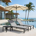 2 Wheeled Aluminum Chaise Lounges Set