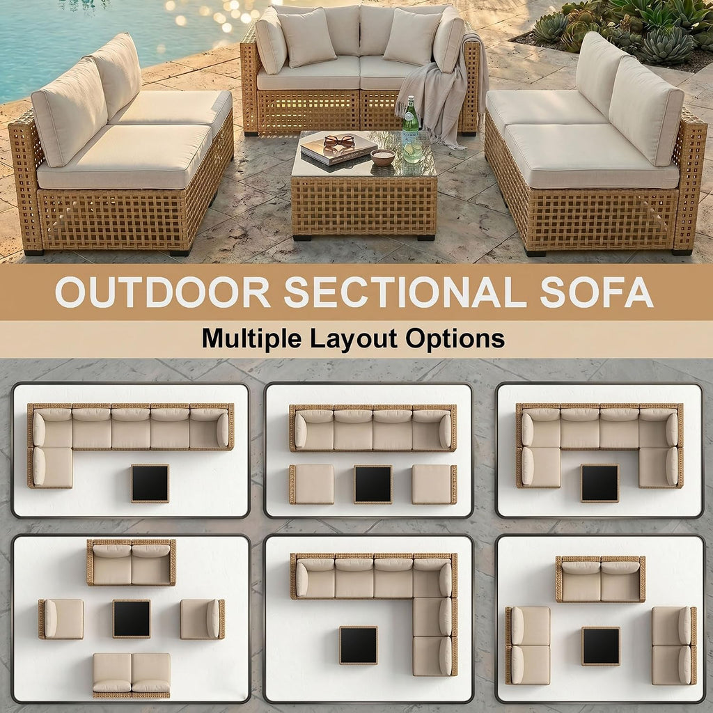 7-Piece PE Rattan Patio Furniture Set