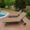 2 Wheeled Adjustable Aluminum Chaise Lounges