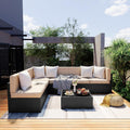 Pamapic 7 Pieces Wicker Patio Sectional Sofa Set