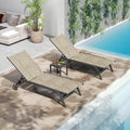2 Wheeled Aluminum Chaise Lounges Set