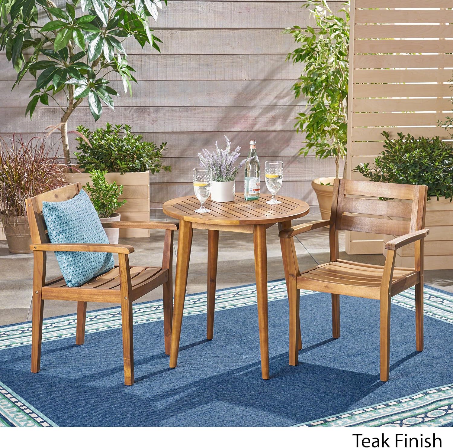 3pc Acacia Wood Outdoor Bistro Set